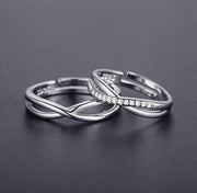 Silver Couple Ring Silver infinity Rings for Couple
